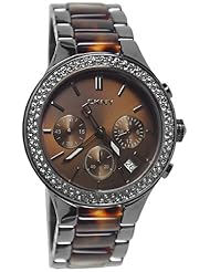 DKNY NY8668 brown chrono dial gunmetal stainless steel & brown resin tort bracelet. women watch NEW