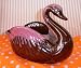Vintage Brown and Pink Swan Flower Vase Ceramic