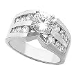 14K White Gold Diamond Engagement Ring Semimount - CENTER STONE NOT INCLUDED
