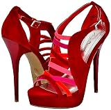 Anne Michelle Socialite-39 Red Multi Women Platform Sandals