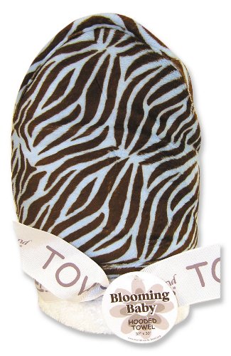 Sweet Safari Blue Blooming Hooded Towel