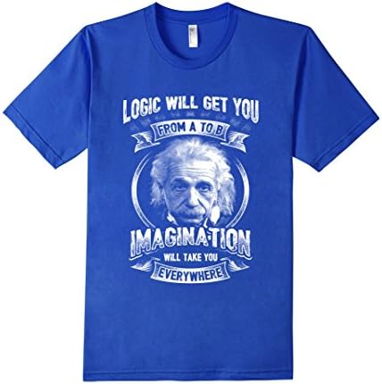 Albert Einstein Unisex T-shirt - Male Large - Royal Blue