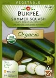 Burpee 60935 Organic Squash, Summer Dark Green Zucchini Seed Packet