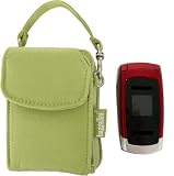Baggallini Cell Phone PDA Flip Phone Case Crinkle Leaf Green Mango ~ with pockets