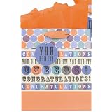 The Gift Wrap Company You Did It Medium Gift Bag with Ribbon Handle, 8.5-Inches Tall, 12-Count Packages