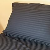 IMAGE OF Traditions Bed Linens 100% Egyption Cotton Sateen Stripe 600 Thread Count Full Black