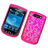 BlackBerry Torch 9800 (AT&T) Snap On Protector Hard Case “Pink Hearts” Design