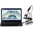 AmScope 40X-800X Glass Optics Metal Framework Home School Student Biological Compound Microscope with USB Digital Camera Imager