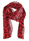 Beautiful Red / Black Leopard Print Neck Scarf