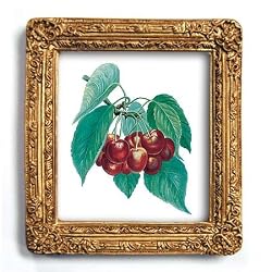 Les Cerises - Gold Frame Magnet with pop-out easel (2-3/4" x 2-1/2")