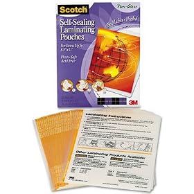 Scotch® Laminating Sheets LS854SS-10, 9 Inches x 12 Inches, Letter Size, Single Sided