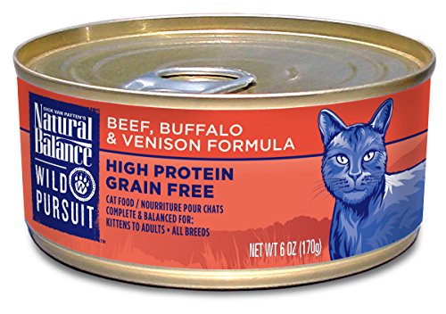 Natural Balance Wild Pursuit Beef, Buffalo & Venison Formula Wet Cat Food, 6-Ounce Can (Pack of 24)