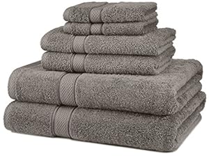 Pinzon Egyptian Cotton 6-Piece Towel Set, Grey