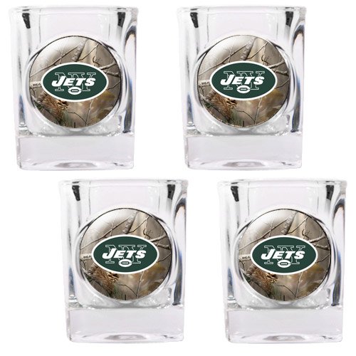 New York Jets NFL Open Field 4pc Square Shot Glass Set