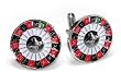 Silver-Tone Men's Cuff Links ROULETTE WHEEL Shaped Cufflinks