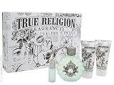 True Religion by True Religion Brand Jeans for Women Purple Haze 4 Piece Set Includes: 3.4 oz Eau de Parfum Spray + 0.25 oz Eau de Parfum Spray + 3.0 oz Shimmering Body Lotion + 3.0 oz Bath & Shower Gel