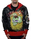 51DazM8jXrL. SL160  ED HARDY Christian Audigier Platinum Tattoo Mens Hoodie Black Size XL