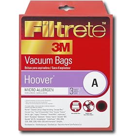 3M Filtrete 64700 Hoover A Premium Micro-Allergen Vacuum Bags, 3 Count
