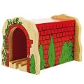 Wooden Train Railway System - Red Brick Tunnel (Compatible with leading wooden rail systems) - Wooden Toy