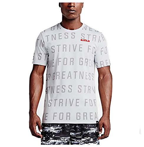Nike Men's Dri-Fit LeBron Strive All Over T-Shirt-Pure Platinum/Wolf Grey