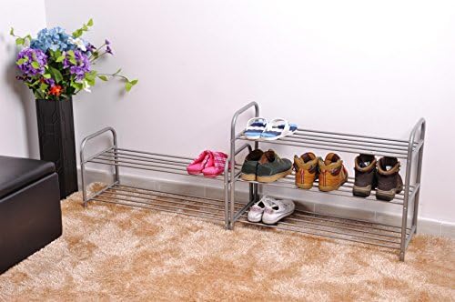 NRFI Shoe Rack, Utility Shoe Shelf Portable Metal Storage Shoe Organizer, Durable Shoetree with Metal Cub