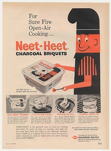 Cover image : 1960 Diamond Match Neet-Heet Charcoal Briquets Print Ad