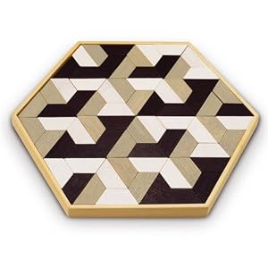 Bamboo Collection Trapelo Black and White Tile Set by Hape