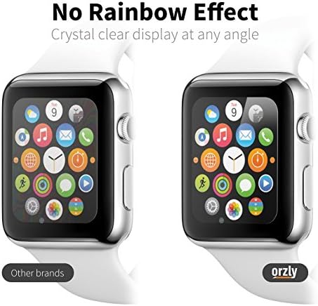 Orzly® - Premium Tempered Glass 0.24mm Protective Screen Guard for AppleWatch (38 mm Version) - Oleophopbic Screen Protector For APPLE WATCH (Fits all 38mm Versions of 2015 AppleWatch - BASIC / SPORT / EDITION Model)