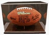 Collectors Football Display Case with Wood Finished Base