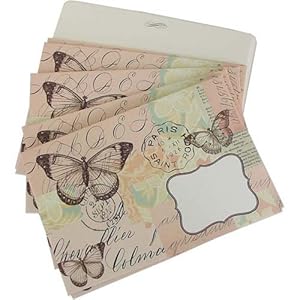 PinkButterfly Cavallini Set of 8 decorative envelopes with window