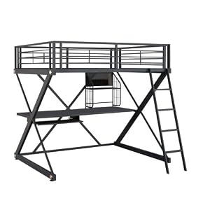 Powell Z-bedroom Full Size Loft Study Bunk Bed