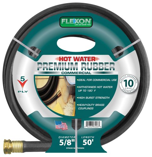 Flexon PH5850 5/8-Inch x 50-Foot Heavy Duty Premium Rubber Hot Water Hose