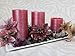 Red Flameless Real Wax Candles with Remote 4, 5, 6, and 8-Inch Unscented LED Candles of 4