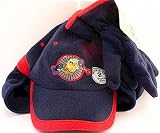 Sponge Bob Square Pants Navy Blue 2 Piece Set - Kids Boys Fleece Ball Cap & Gloves