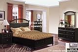 4pc Eastern King Size Bedroom Set Cappuccino Finish