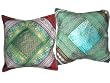 Bed Decor-2 Green Paisley Brocade Cushion Cover Vintage Silk Sari Pillow Case 16"
