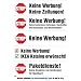 4er Pack - Keine Werbung! Aufkleber in 5 verschiedenen Motiven (in Wei�)