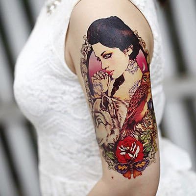 Tattoo Decals Waterproof Spray Temporary Tattoos Large Arm Fake Transfer Tattoo Stickers Sexy Temporary Tattoos