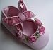 Pink Baby Shoes ~ Roses and Velvet, Large (fits 6-12 month)