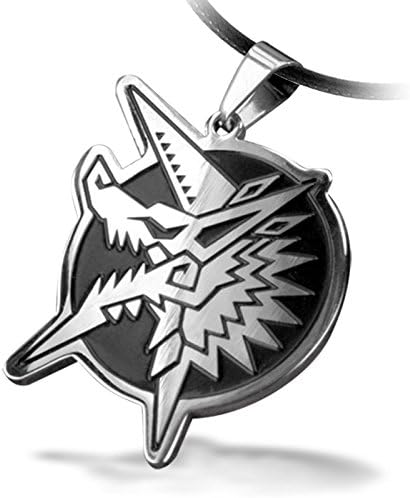 Ruimeng Titanium Steel Monster Hunter Pendant Necklace Jinouga Dog Tag Necklace,Dog Tag Necklace for Men