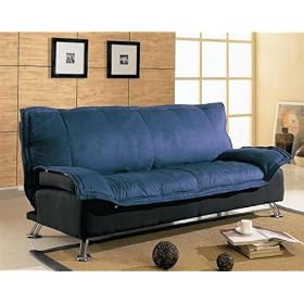 Sofa Bed in Dark Blue and Black Cover Combination by Coaster Furniture