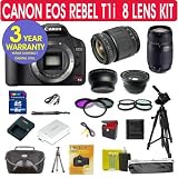 Canon Rebel T1i 15.1 MP Digital SLR Camera with Tamron 28-80mm Zoom Lens + Tamron 75-300mm Zoom Lens + .40x Superwide Angle Fisheye Lens + 2x Telephoto Lens + +1,+2,+4,+10 Close Up Macro Kit + UV Filter + PL Filter + FLD Filter + 8 GIG Memory Card + 50 Tripod + Holster Case + Extra Battery + 6 Piece Starter Kit +3 Year Celltime Warranty Repair Package