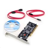 Neewer 4 Port Serial ATA SATA to RAID PCI Card Adapter SIL3114 With 2 SATA Cables