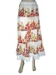 Womens Bohemian White Red Floral Print Gypsy Tier Cotton Long Skirt 35"