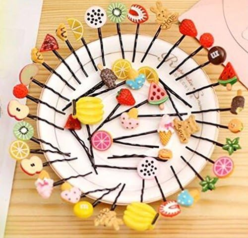 Beautymood 20 pcs Lovely Charm Hair Bands Barrettes Baby fruit cute Hair Head Flower Hairpin Metal Clip