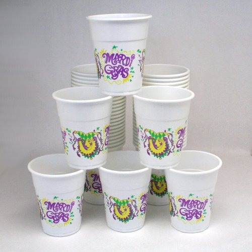 Mardi Gras Disposable Cups : package of 50