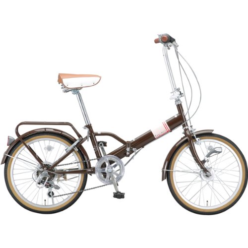 RayChell(レイチェル)オートライト/リング錠付き20インチ6段変速折りたたみ自転車 MHD-206R 【3カラー展開】 ブラウン MHD-206R