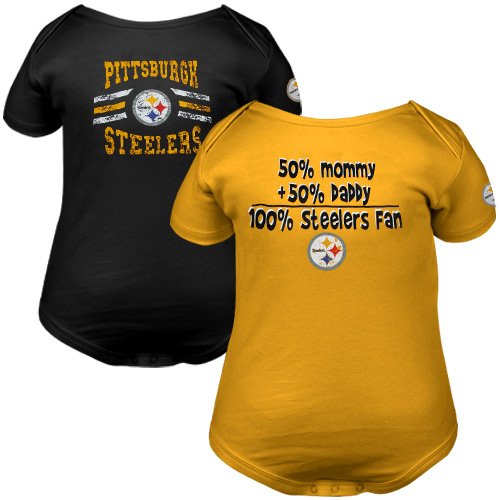 Pittsburgh Steelers Infant Gold and Black 100% Fan 2-Pack Creepers (18M)