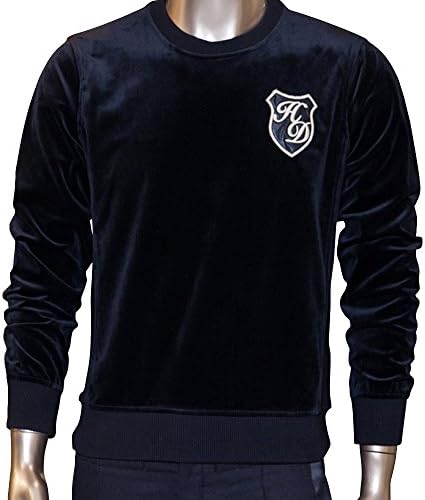Osyag Men's Fashion Black Crew Neck Long Sleeve Knitted Pullover Sweater