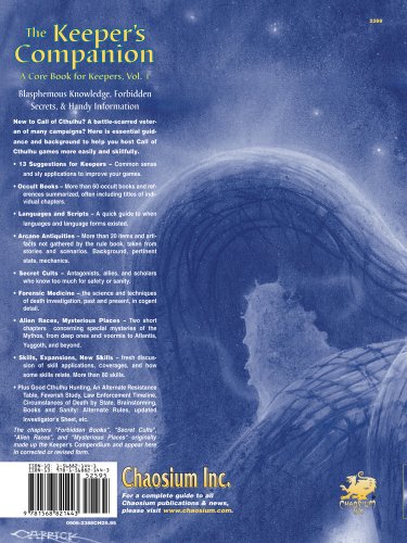 Cover image : The Keeper's Companion: Blasphemous Knowledge, Forbidden Secrets, and Handy Information; A Cor Book for Keeper (Call of Cthulhu Roleplaying Game, 2388)